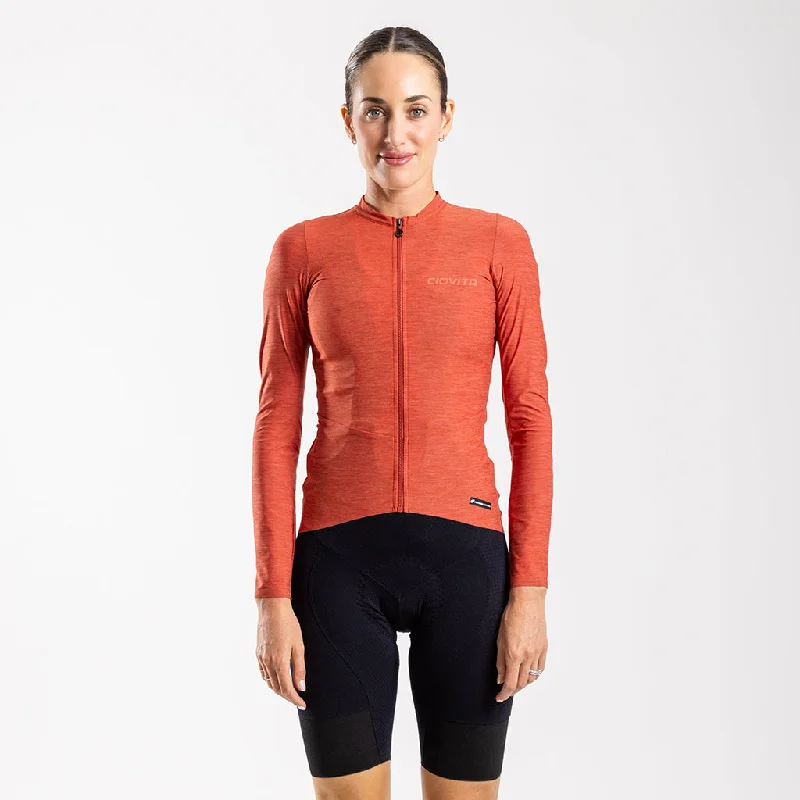 Women's Librio Long Sleeve Race Fit Jersey (Blush) Round Neck Jersey Tee