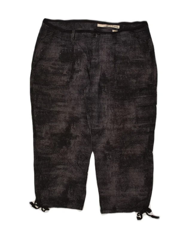 DKNY Womens Cargo Capri Trousers US 14 XL W34 L23 Grey Tie Dye Cotton Trousers Pleated Formal DKNY Womens Cargo Capri Trousers US 14 XL W34 L23 Grey Tie Dye Cotton Trousers Pleated Formal