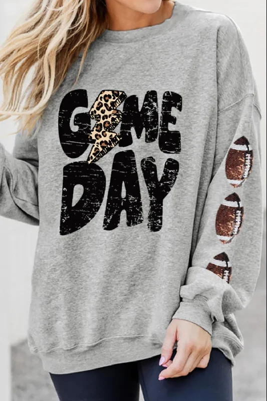 Hazel Blues® | GAME DAY Football Long Sleeve Sweatshirt Hoodie with Back Slit Movement Comfort Hazel Blues® | GAME DAY Football Long Sleeve Sweatshirt Hoodie with Back Slit Movement Comfort