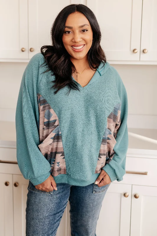 Hazel Blues® | Southwest Sunrise Patchwork Hoodie Hoodie with Earth Tones Natural Calm Hazel Blues® | Southwest Sunrise Patchwork Hoodie Hoodie with Earth Tones Natural Calm