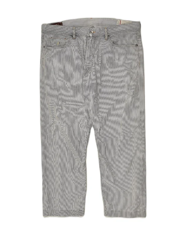 MARLBORO CLASSICS Womens Straight Casual Trousers W38 L30 Blue Pinstripe Trousers Satin Smooth MARLBORO CLASSICS Womens Straight Casual Trousers W38 L30 Blue Pinstripe Trousers Satin Smooth