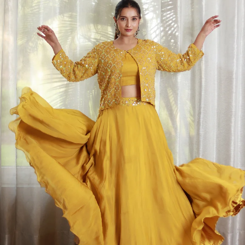 Mustard Yellow Embroidered Jacket Lehenga Set Plaid Jacket Tartan Jacket Houndstooth Jacket Mustard Yellow Embroidered Jacket Lehenga Set Plaid Jacket Tartan Jacket Houndstooth Jacket
