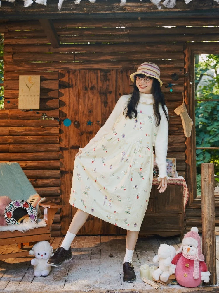 Loose suspender skirt【s0000005362】 corduroy skirt cozy