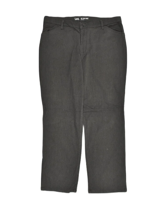 LEE Womens Straight Casual Trousers US 16 2XL W36 L29 Grey Cotton Trousers Plaid Checkered LEE Womens Straight Casual Trousers US 16 2XL W36 L29 Grey Cotton Trousers Plaid Checkered