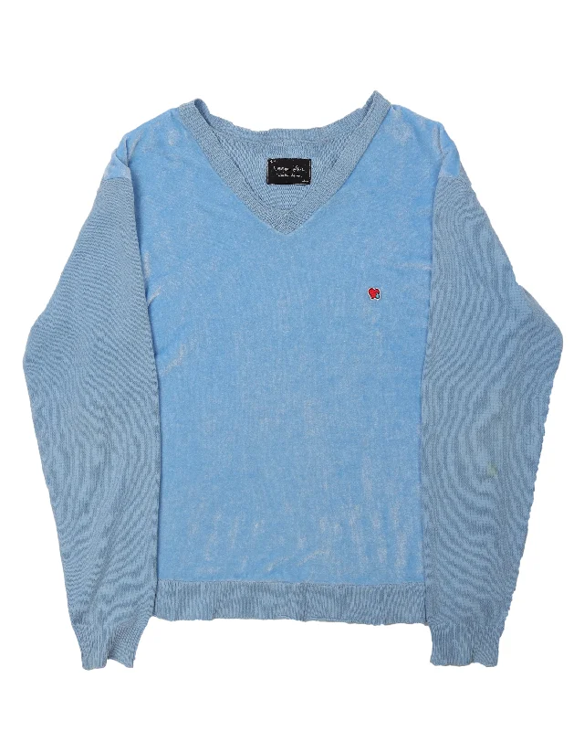 Crying Heart Sweater Mesh Sweater Canvas Denim