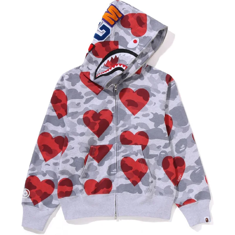 I LOVE BAPE SHARK FULL ZIP HOODIE LADIES Hoodie with Drawstring Waist Adjustable Fitted I LOVE BAPE SHARK FULL ZIP HOODIE LADIES Hoodie with Drawstring Waist Adjustable Fitted