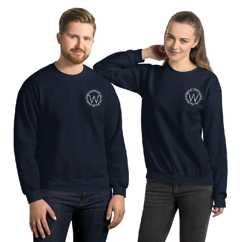 Crew Neck Unisex Sweatshirt Hoodie with Ribbed Hem Stretchable Secure