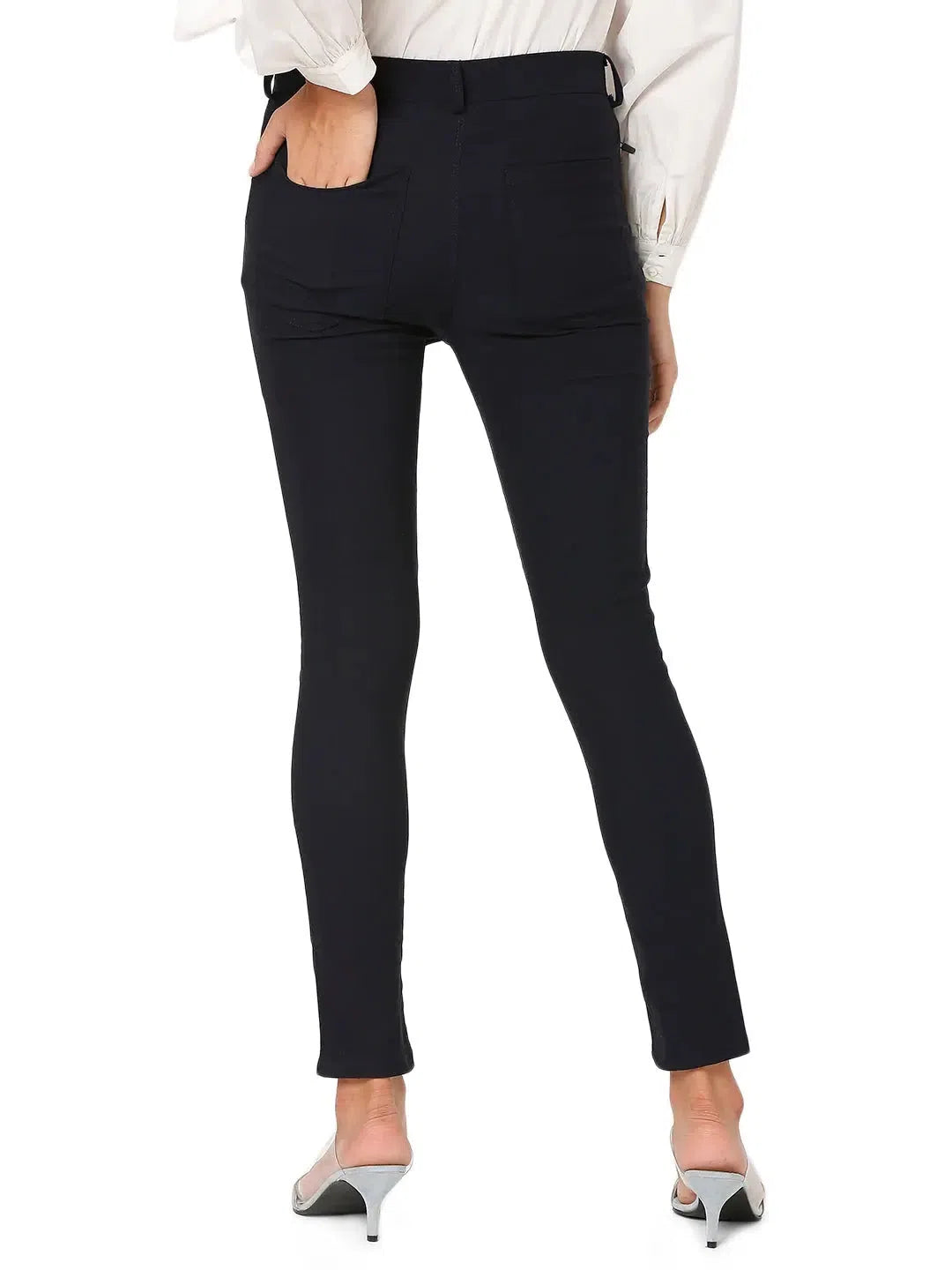 Smarty Pants Women's Cotton Lycra Ankle Length Blue Formal Trouser-SMPT-726B-S Trousers Essential Wardrobe Smarty Pants Women's Cotton Lycra Ankle Length Blue Formal Trouser-SMPT-726B-S Trousers Essential Wardrobe