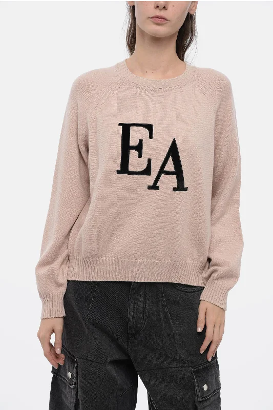 Armani EMPORIO ICON Crew Neck Sweater with Flocked Logo M Standard size Soft Cozy Warm