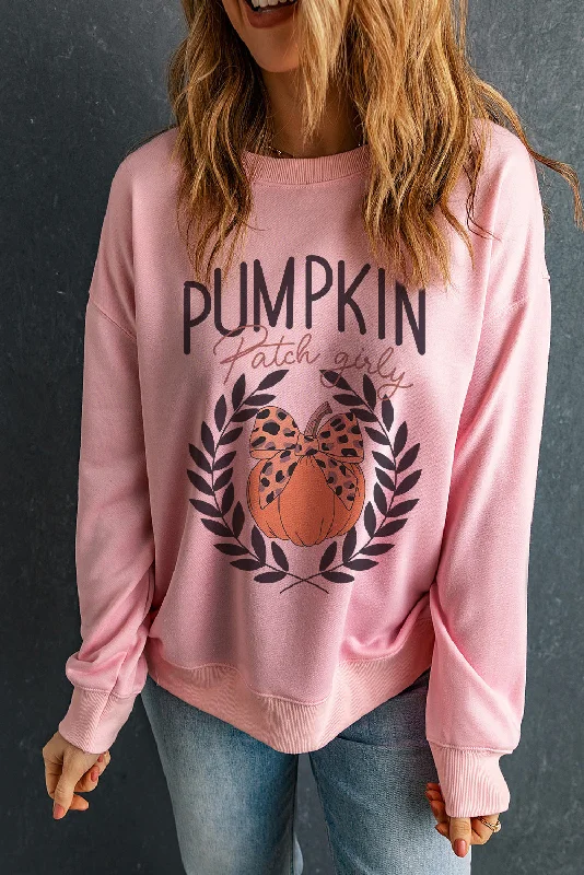 Hazel Blues® | Pumpkin Round Neck Long Sleeve Sweatshirt Hoodie with Stripes Bold Sporty Hazel Blues® | Pumpkin Round Neck Long Sleeve Sweatshirt Hoodie with Stripes Bold Sporty