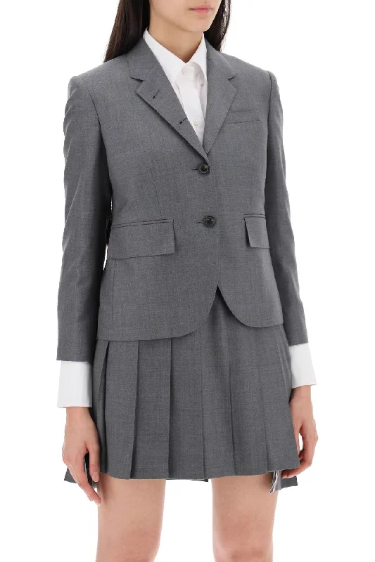 Thom Browne Single-Breasted Cropped Jacket In 120's Wool Jersey Jacket Tulle Jacket Batik Jacket Thom Browne Single-Breasted Cropped Jacket In 120's Wool Jersey Jacket Tulle Jacket Batik Jacket