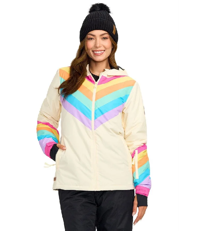 Women's Retro Rainbow Snowboard Jacket Tiered Jacket Buttoned Jacket Zippered Jacket Women's Retro Rainbow Snowboard Jacket Tiered Jacket Buttoned Jacket Zippered Jacket