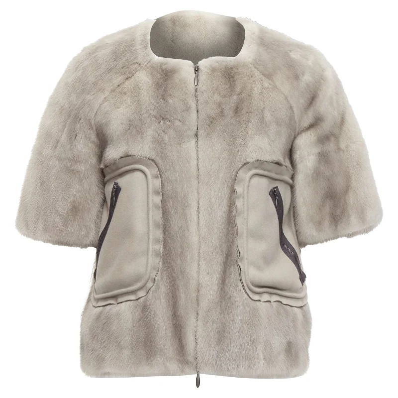 Marni Fur Rounded Short Sleeve Dual Pocket Cropped Jacket Chenille Jacket Brocade Jacket Lace Jacket Marni Fur Rounded Short Sleeve Dual Pocket Cropped Jacket Chenille Jacket Brocade Jacket Lace Jacket