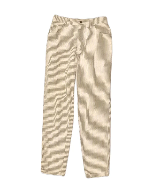 STEFANEL Womens Slim Casual Trousers IT 42 Small W26 L29 Beige Striped Trousers Cargo Utility STEFANEL Womens Slim Casual Trousers IT 42 Small W26 L29 Beige Striped Trousers Cargo Utility
