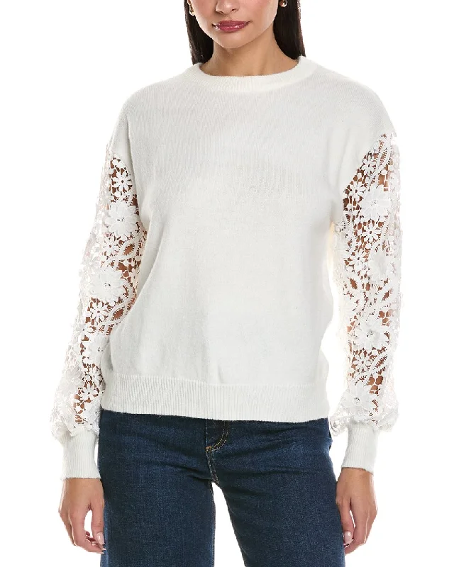 Anna Kay Cleo Cashmere-Blend Sweater Open Front Closed Front Wrap Front