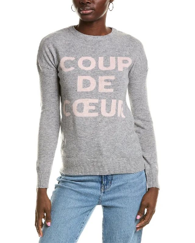 Zadig & Voltaire Gaby Coup De Cur Intarsia Wool & Cashmere-Blend Sweater Herringbone Houndstooth Plaid