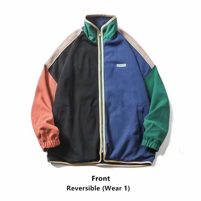 Advbridge Spring Vintage Jackets Men Contrast Color Windbreaker Women Coat Two Wear Reversible Oversized Retro Jackets 90s Clothing Knit Fabric Woven Fabric Fleece Fabric Advbridge Spring Vintage Jackets Men Contrast Color Windbreaker Women Coat Two Wear Reversible Oversized Retro Jackets 90s Clothing Knit Fabric Woven Fabric Fleece Fabric