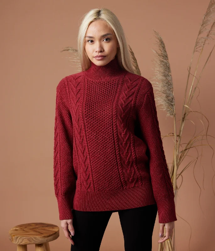 Dallas Sweater - Ruby Spandex Blend Rayon Blend Denim Blend