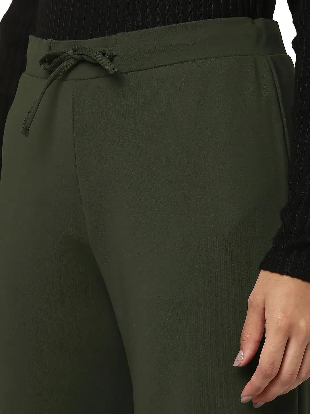 Smarty Pants Women's Cotton Lycra Olive Color Flared Trouser Trousers Exclusive Limited Smarty Pants Women's Cotton Lycra Olive Color Flared Trouser Trousers Exclusive Limited
