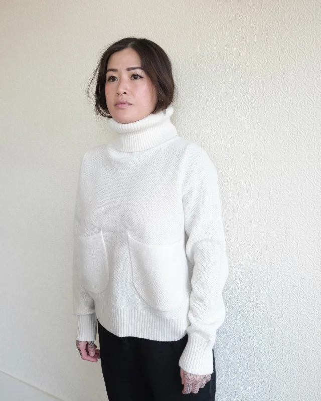 Kael Sweater, White Wool Oversized Loose Flowy