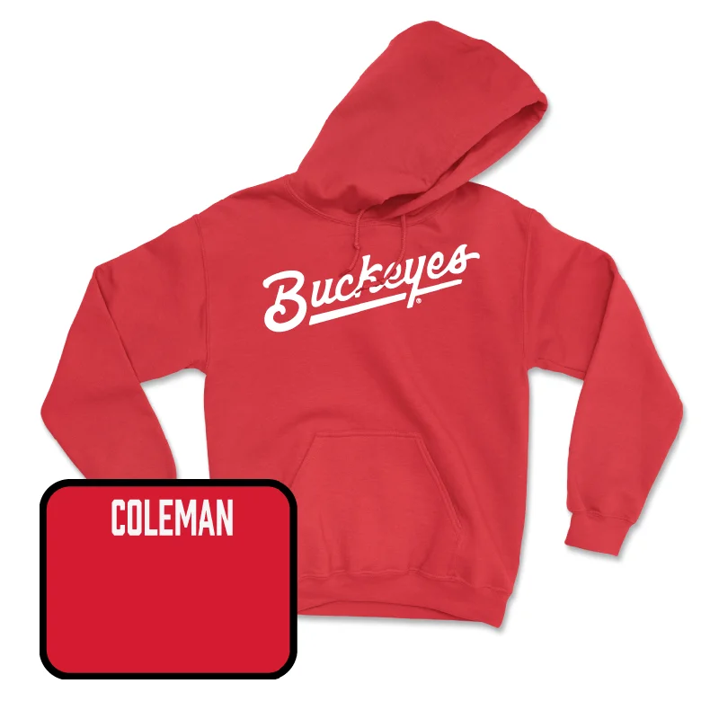 Red Women's Gymnastics Script Hoodie - Janiya Coleman Hoodie with Half-Zip Sporty Casual Red Women's Gymnastics Script Hoodie - Janiya Coleman Hoodie with Half-Zip Sporty Casual