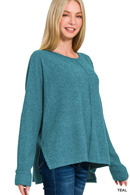 Center Of Attention Teal Ribbed Dolman Sleeve Sweater Iron Safe Non-Iron Wrinkle Free Center Of Attention Teal Ribbed Dolman Sleeve Sweater Iron Safe Non-Iron Wrinkle Free
