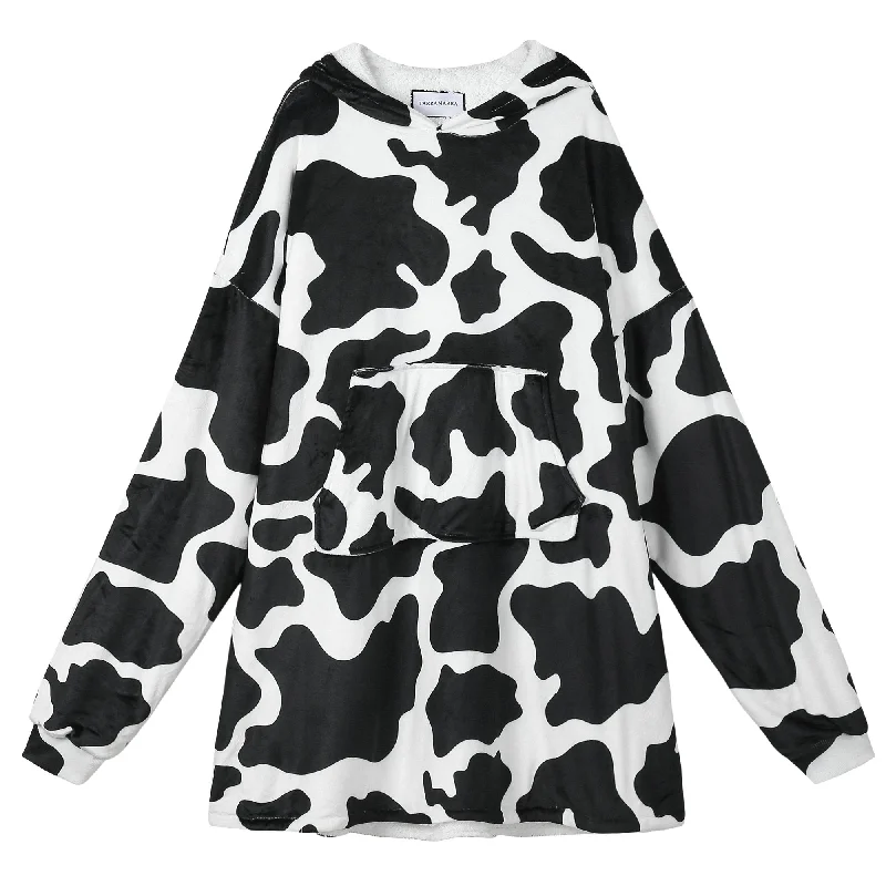 Hoodie Blanket Adult Cow Hoodie with Applique Textured Unique