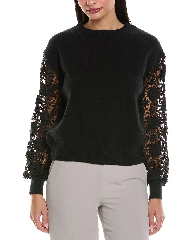 Anna Kay Cleo Cashmere-Blend Sweater High Neck Crew Neck V-Neck