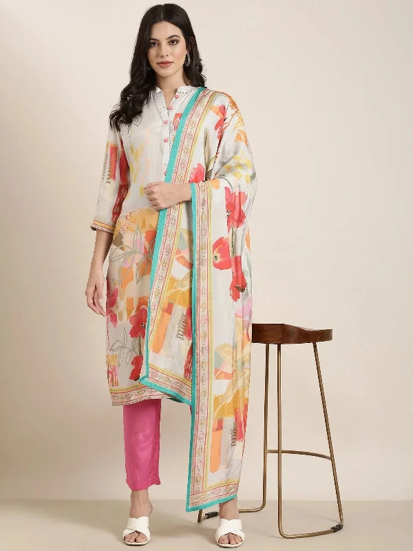 Women Straight Grey Floral Kurta and Trousers Set Comes With Dupatta-DW-4697-Grey Trousers luxurious premium Women Straight Grey Floral Kurta and Trousers Set Comes With Dupatta-DW-4697-Grey Trousers luxurious premium
