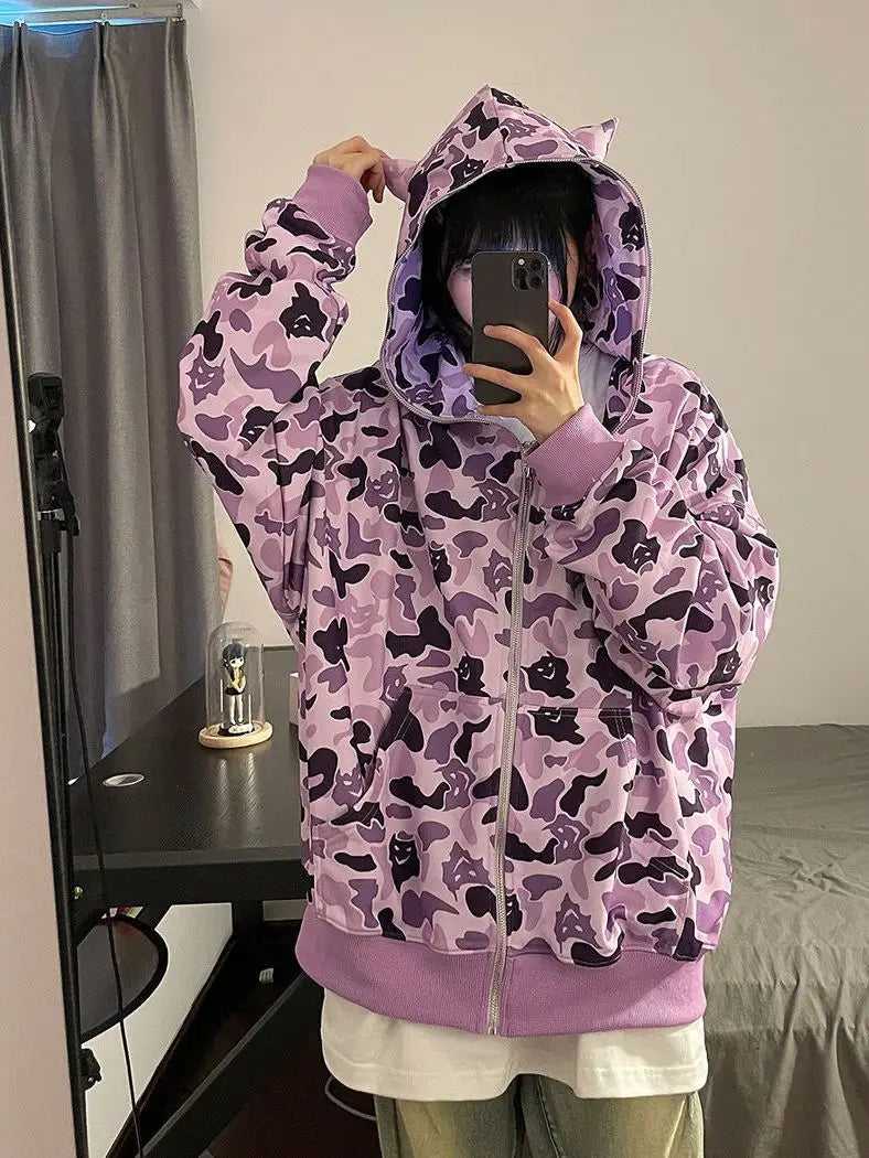 Advbridge Summer sunscreen jacket statement thin hoodie women's fan leopard print sweatshirt Harajuku fashion brand casual loose y2k coat Cardigan Sweater Pullover Advbridge Summer sunscreen jacket statement thin hoodie women's fan leopard print sweatshirt Harajuku fashion brand casual loose y2k coat Cardigan Sweater Pullover