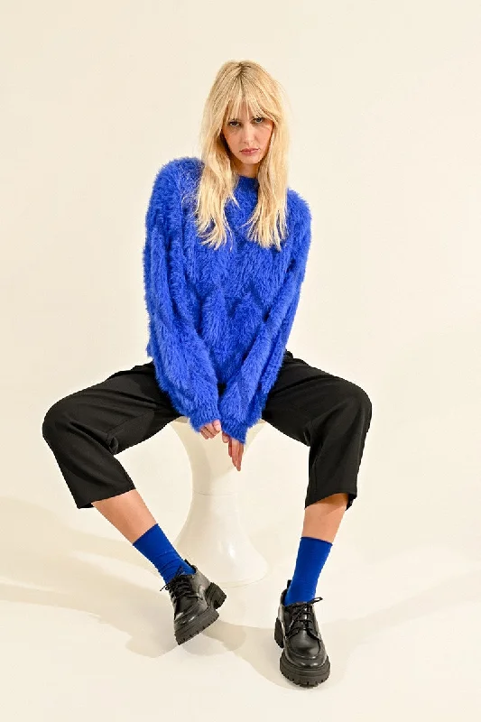 MBN Fuzzy Zig Zag Sweater Wool Fabric Cashmere Fabric Tweed Fabric