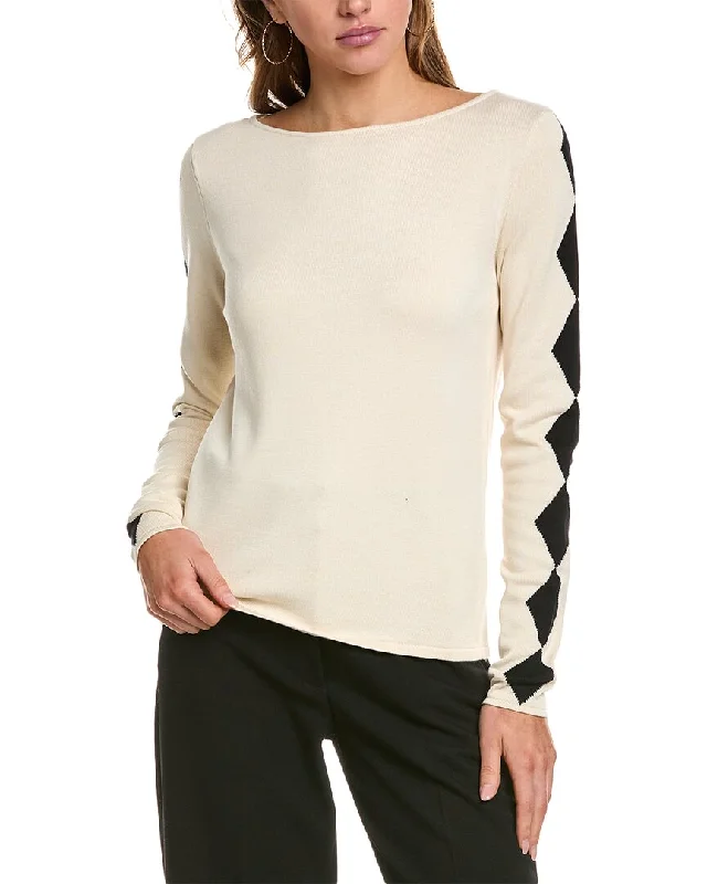 St. John Intarsia Sweater Nylon Fabric Polyester Fabric Spandex Fabric