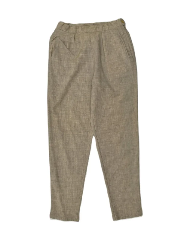 VINTAGE Womens Slim Suit Trousers IT 44 Medium W28 L30 Grey Virgin Wool Trousers Print Floral VINTAGE Womens Slim Suit Trousers IT 44 Medium W28 L30 Grey Virgin Wool Trousers Print Floral