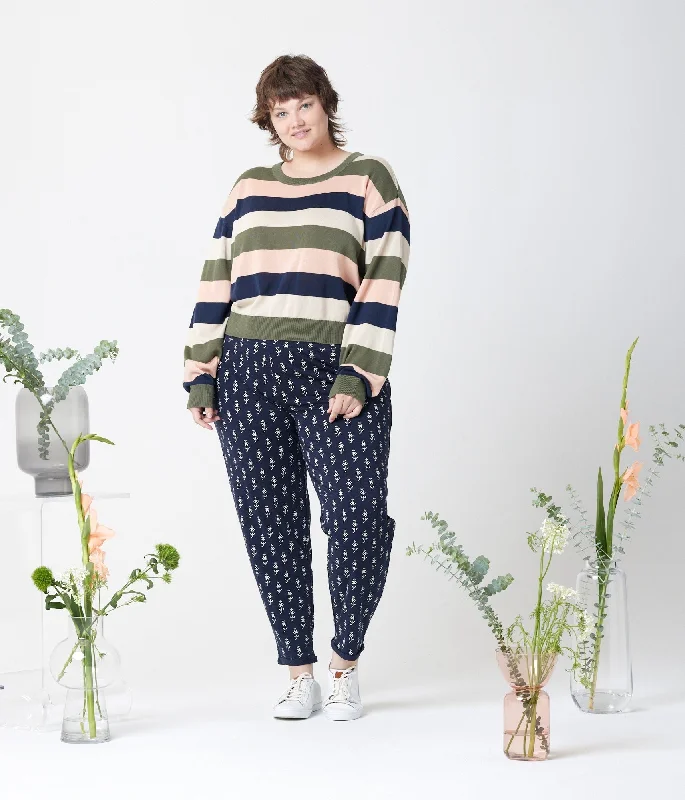 Palmer Sweater - Army Stripe Spandex Rayon Corduroy