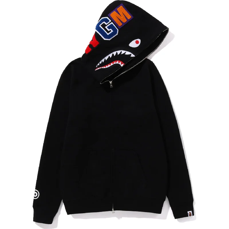 SHARK FULL ZIP HOODIE LADIES Hoodie with Hem Contrast Bold Stylish
