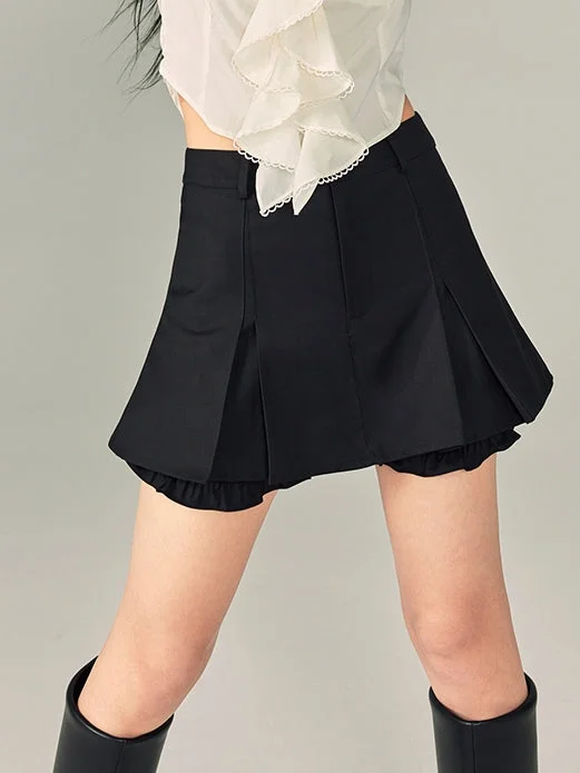Stylish Pleated Culottes Skirt lace skirt feminine