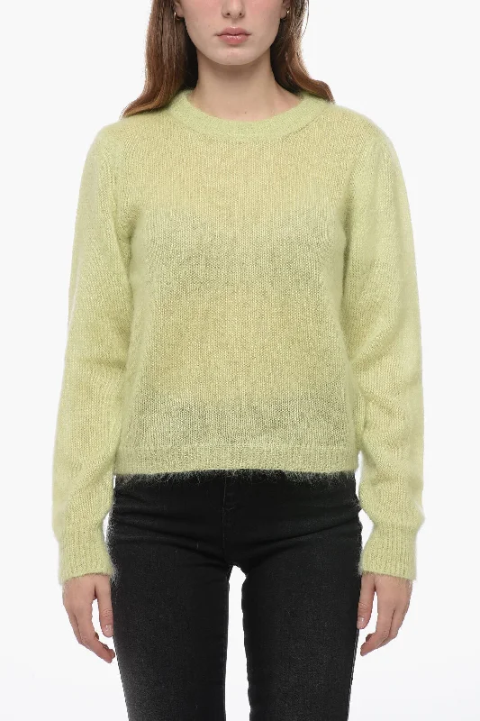 Parosh Mohair Wool LUCE Sweater with Cuffs M Standard size Satin Fabric Silk Fabric Chiffon Fabric Parosh Mohair Wool LUCE Sweater with Cuffs M Standard size Satin Fabric Silk Fabric Chiffon Fabric
