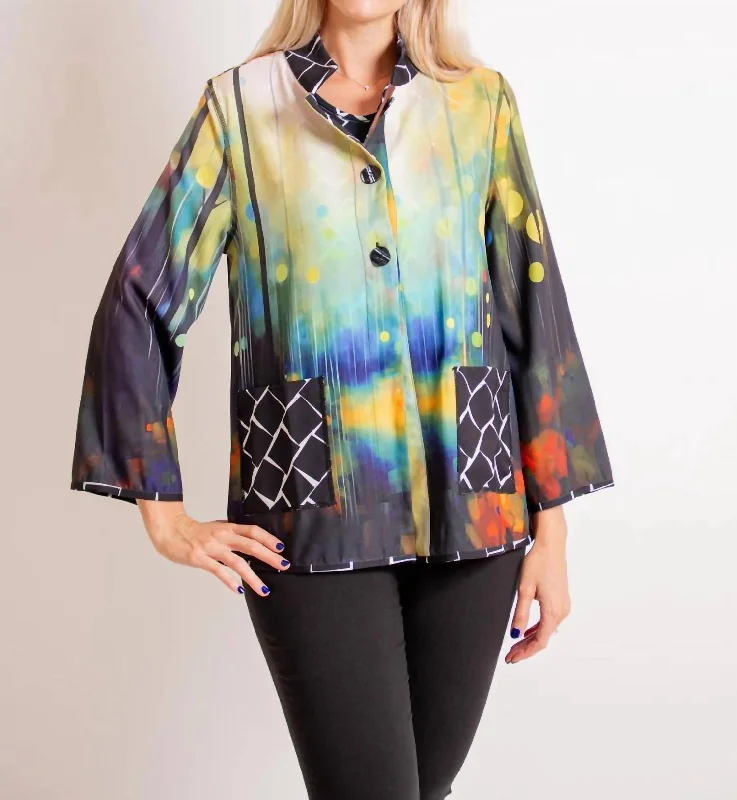 Call Your Name Reversible Jacket In Multi-Colored Satin Fabric Silk Fabric Chiffon Fabric Call Your Name Reversible Jacket In Multi-Colored Satin Fabric Silk Fabric Chiffon Fabric