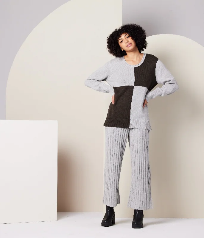 Jewel Sweater Pant - Heather Grey Wool Fabric Cashmere Fabric Tweed Fabric