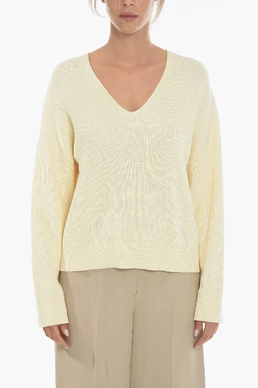 Samsoe Samsoe Oversized JOANNE Sweater with V-Neck Xxs Standard size Toggled Drawstring Belted