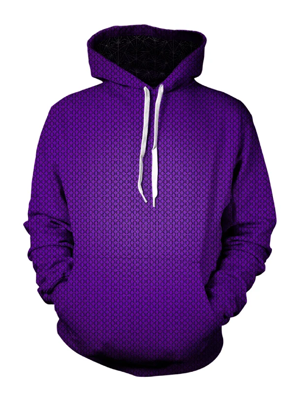 Psychedelic Purple Pattern Hoodie Hoodie with Print Artistic Unique