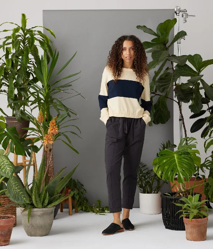 Palmer Sweater - Sun Fade/Dark Blue Seamless Knitted Crochet