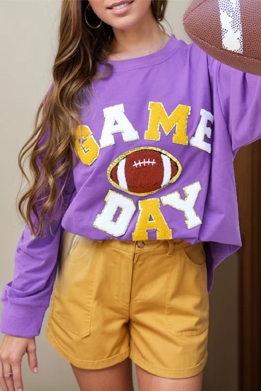 Hazel Blues® | GAME DAY Football Long Sleeve Sweatshirt Hooded Sweatshirt Casual Wear Street Style Hazel Blues® | GAME DAY Football Long Sleeve Sweatshirt Hooded Sweatshirt Casual Wear Street Style