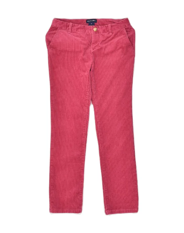 RALPH LAUREN Womens Slim Corduroy Trousers UK 8 Small W26 L24 Pink Cotton Trousers Gym Athletic RALPH LAUREN Womens Slim Corduroy Trousers UK 8 Small W26 L24 Pink Cotton Trousers Gym Athletic
