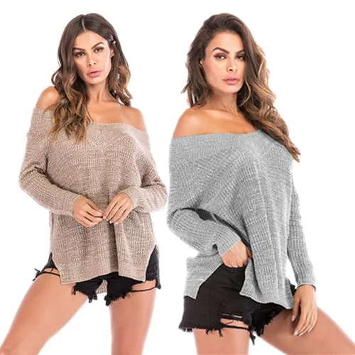 Sexy Big V-neck Off Shoulder Crochet Sweater Women's Spring Sweater Notch Collar Peter Pan Collar Cowl Neck Sexy Big V-neck Off Shoulder Crochet Sweater Women's Spring Sweater Notch Collar Peter Pan Collar Cowl Neck