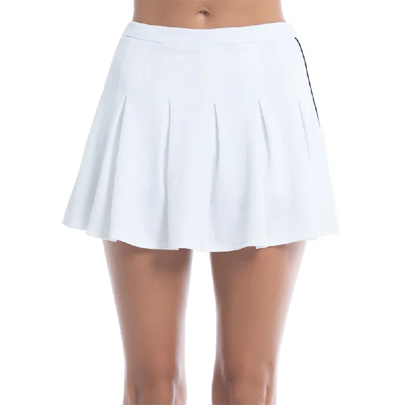 Lucky In Love Pique 12 Inch High Waist Womens Tennis Skirt zip skirt side