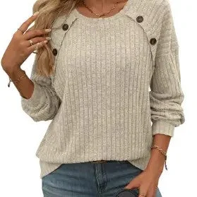 Laid Back Elegance Taupe Crew Neck Sweater (Size Small) Silk Blend Satin Velvet