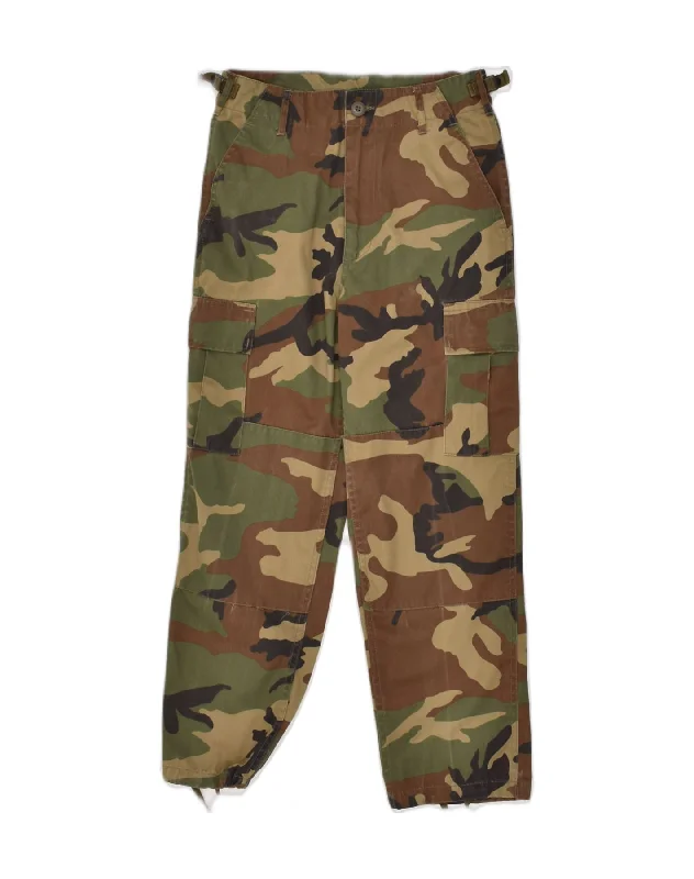 VINTAGE Womens Straight Cargo Trousers Large W28 L24 Khaki Camouflage Trousers Timeless Classic VINTAGE Womens Straight Cargo Trousers Large W28 L24 Khaki Camouflage Trousers Timeless Classic