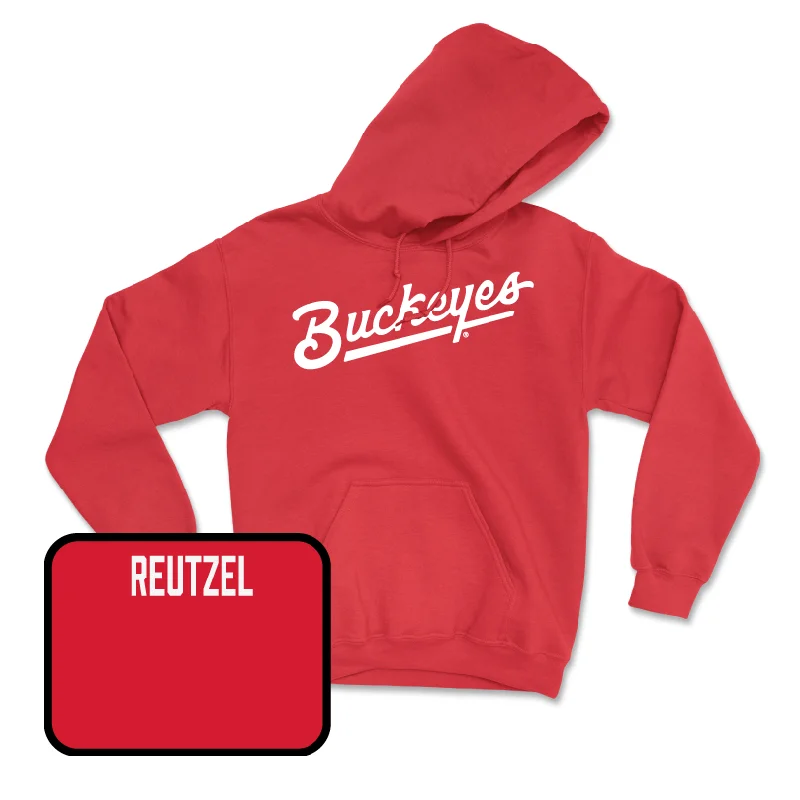 Red Women's Gymnastics Script Hoodie - Karleigh Reutzel Hoodie with Tied Waist Feminine Flattering Red Women's Gymnastics Script Hoodie - Karleigh Reutzel Hoodie with Tied Waist Feminine Flattering