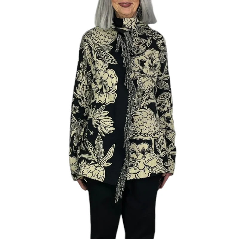 FLORAL JACQUARD JACKET Tailored Jacket Straight Jacket A-Line Jacket